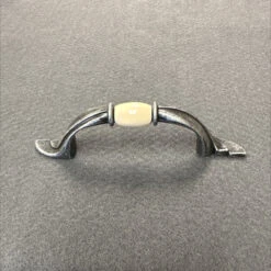 Liberty 3" Spoon Foot Pull Antique Silver With Almond Ceramic Insert