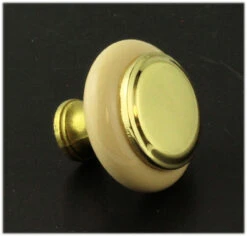 Amerock 1-1/4" Brass Center Knob Ceramic Almond