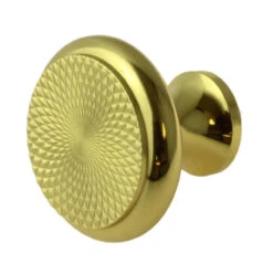 Liberty 1-1/4" Diamond Tooled Knob Polished Lacquer Brass
