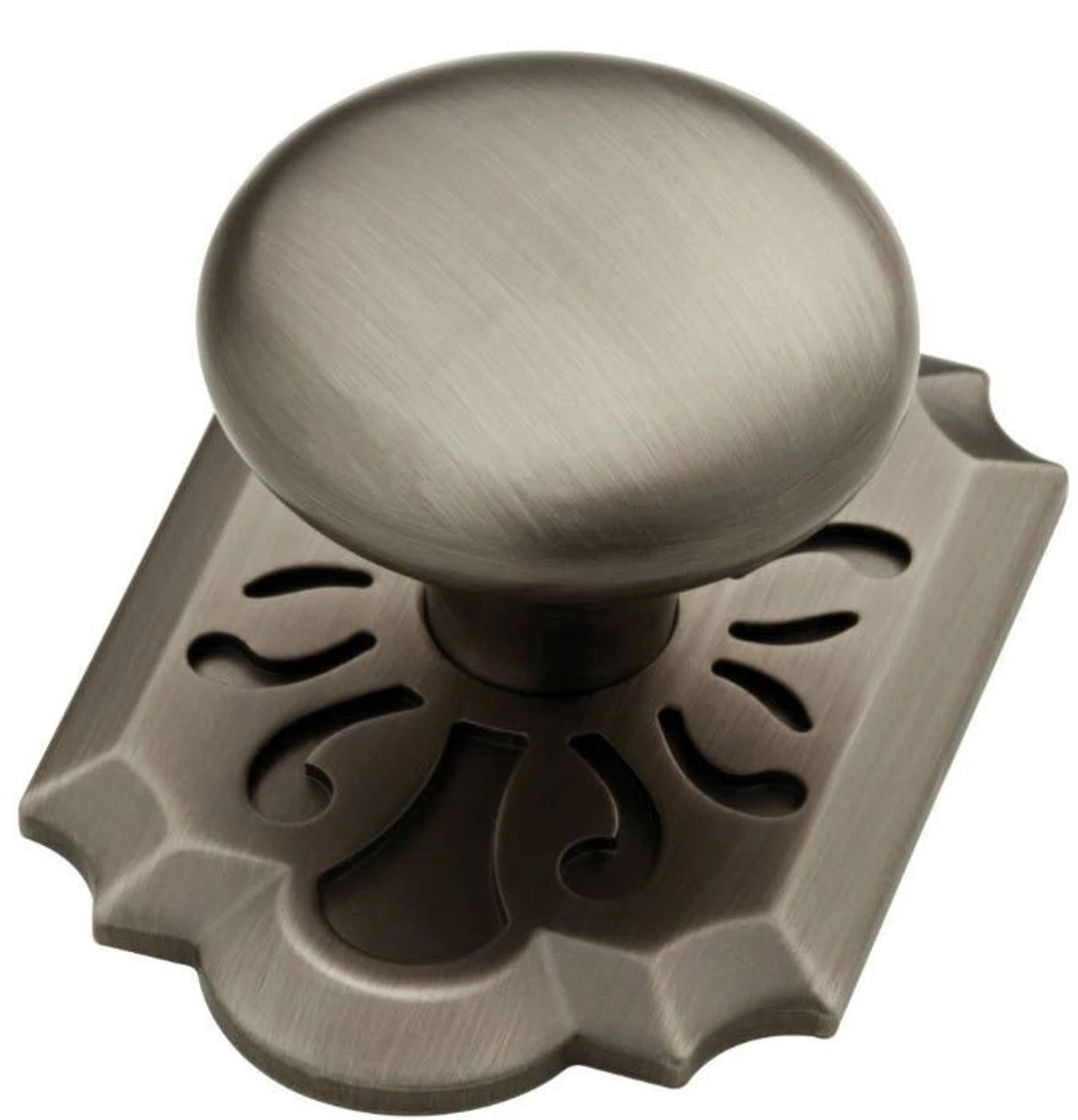 Liberty 1-3/8" Augustine Knob With Backplate Heirloom Silver 1 Liberty 1-3/8" Augustine Knob With Backplate Heirloom Silver