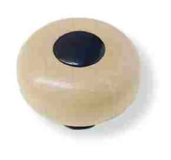 Amerock 1-3/8" Whitewashed Wood Knob Black Button Center & Base