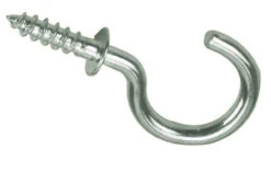 1" Cup Hook Solid Stainless Steel W/Shoulder (100 PER BAG)