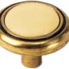 Amerock (10 Pack) 1-1/4" Almond Ceramic Insert Knob Antique Brass