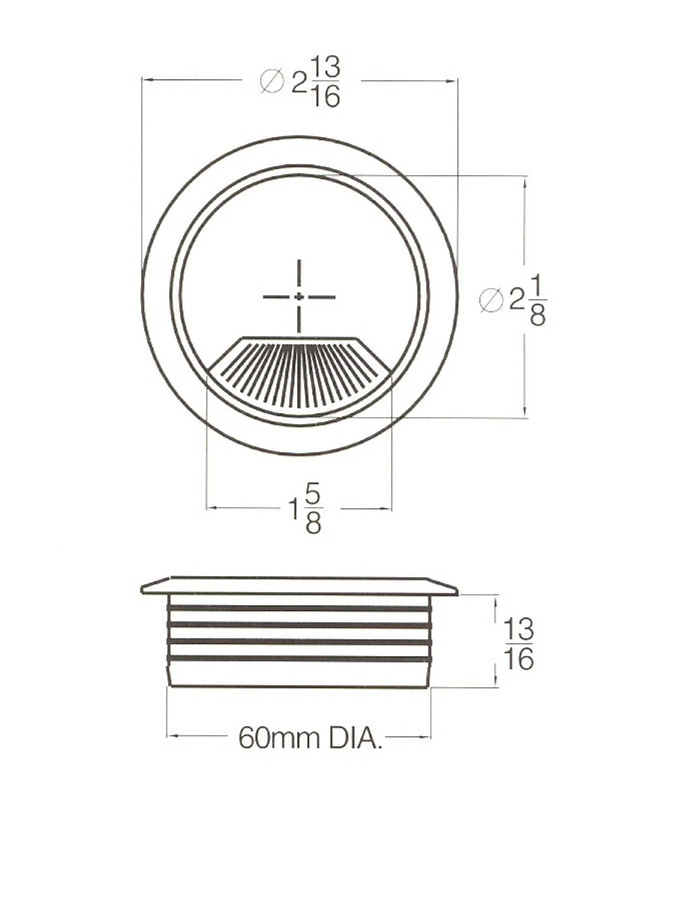 Liberty (100 Pack) Desk Cable Grommet - Black - 60mm L-M20004-BL-A-100 2 Liberty (100 Pack) Desk Cable Grommet - Black - 60mm L-M20004-BL-A-100 - Image 2