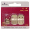 (10-Pack) Pair 5/8" X 1" Solid Brass Hinges With Brads
