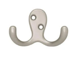 (2 Pack) Double Prong Robe Hook Satin Nickel