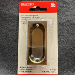 (2-Pack) 2-1/2" Oblong Flush Finger Oval Pull Antique Brass