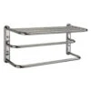18" Towel Shelf With 2 Bars Polished Chrome