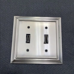 Liberty AS-IS Architectural Double Switch Wall Plate Satin Nickel