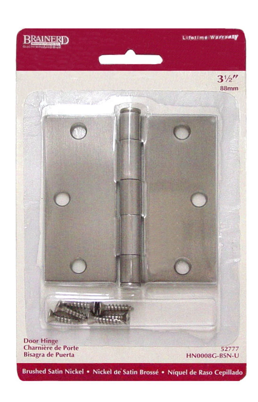 Liberty 3 1/2" Brushed Satin Nickel Square Corner Door Hinge LQ-HN0008G-BSN-U 1 Liberty 3 1/2" Brushed Satin Nickel Square Corner Door Hinge LQ-HN0008G-BSN-U