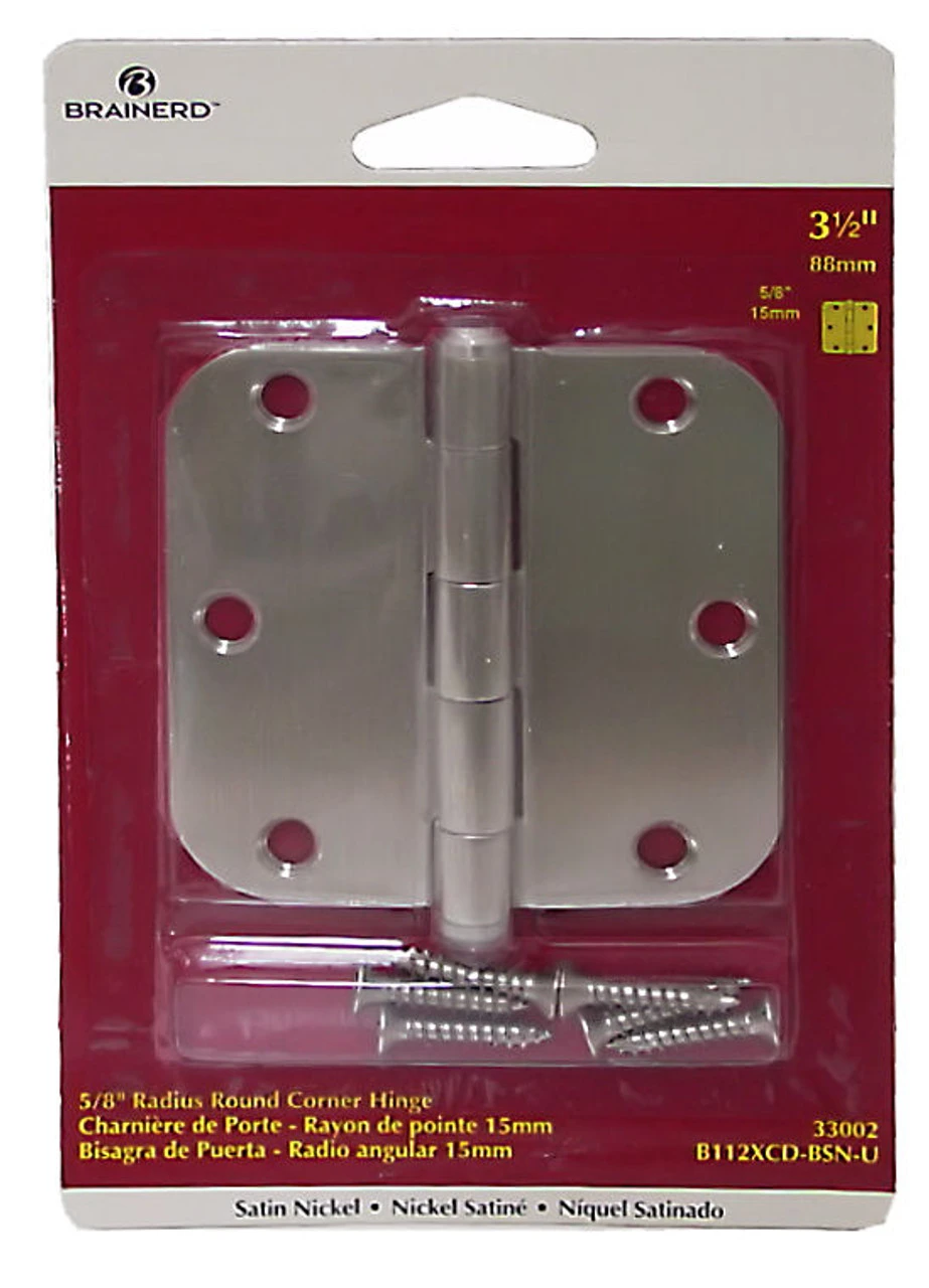 Liberty 3-1/2" Round Corner Hinge 5/8" Radius Brushed Satin Nickel Over Solid Brass LQ-B112XCD-BSN-U 1 Liberty 3-1/2" Round Corner Hinge 5/8" Radius Brushed Satin Nickel Over Solid Brass LQ-B112XCD-BSN-U