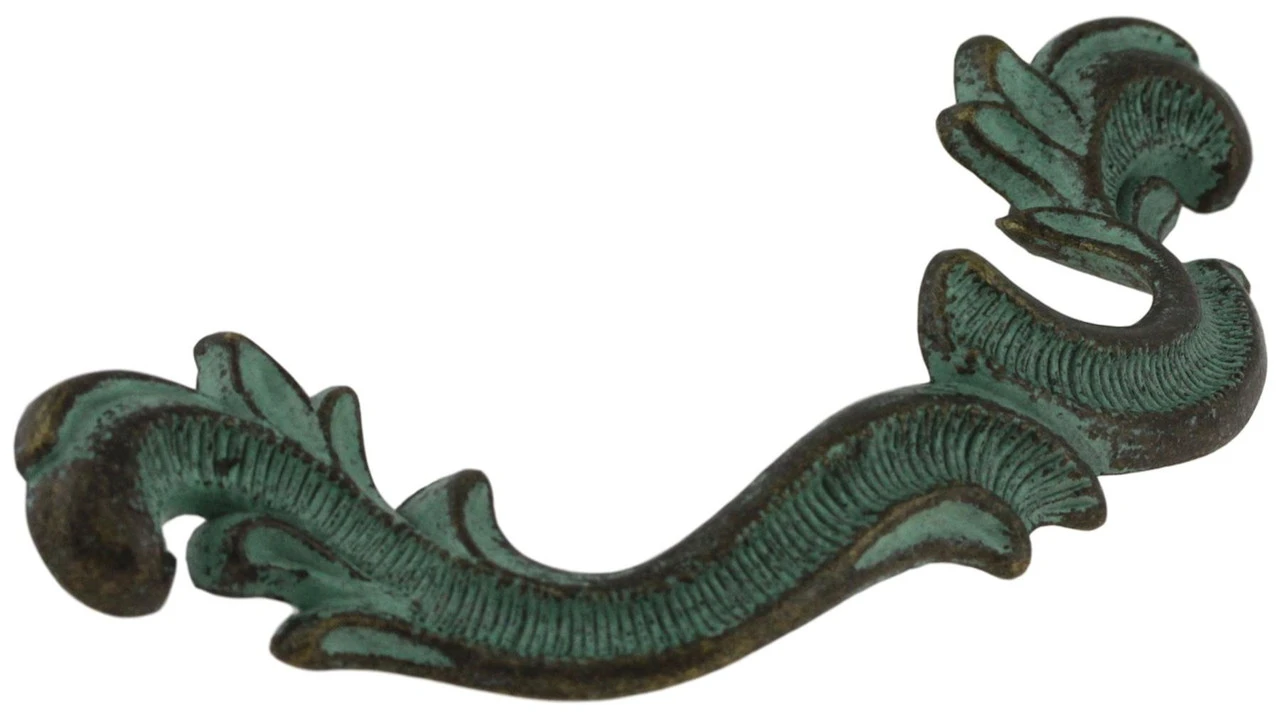 3-3/4" Stationary Plume End Drop Pull Antique Verdigris 2 3-3/4" Stationary Plume End Drop Pull Antique Verdigris - Image 2