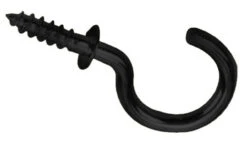 3/4" Cup Hook Black W/Shoulder (100 PER BAG)