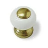 Liberty 3/4" White Ceramic & Brass Knob