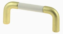 Amerock 3" White Ceramic Center Pull Brass Plated