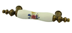 Amerock 3" Floral Ceramic Center Pull Antique Brass