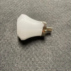 Liberty 1-1/4" Cut Glass Knob Polished Nickel And Opaque White