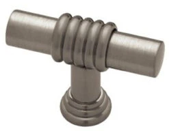 Liberty 1-9/16" Geometrics Ringed Bar Knob Brushed Nickel Plated