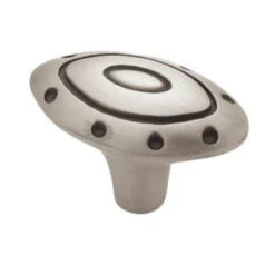 Liberty 1-3/4" Ring & Dot Oval Knob Brushed Satin Pewter