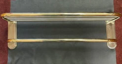 24" Towel Shelf With 1 Bar Satin Nickel And Polished Brass