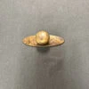 1-3/16" Mushroom Knob With Backplate Distressed Antique Brass