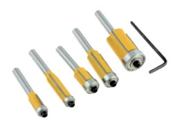 5-Piece Flush Trim Router Bits Set D1601