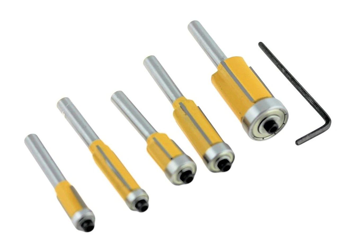 5-Piece Flush Trim Router Bits Set D1601 1 5-Piece Flush Trim Router Bits Set D1601