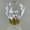 1-1/8" Acrylic Diamond Knob With Polished Solid Brass Base