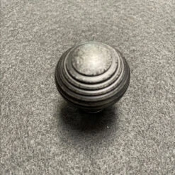 1-1/4" Knob With Ribbed Design Antique Silver