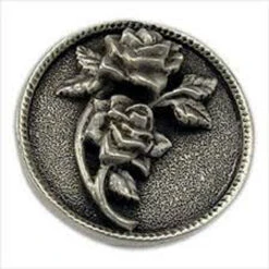 1-1/2" Right Facing Rose Knob Solid Pewter