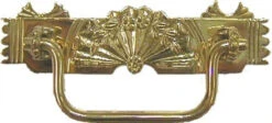 2-1/2" Eastlake Victorian Style Stamped Brass Pull