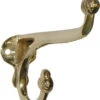 Front Mount Acorn Single Coat Hook Brass