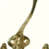 Front Mount Acorn Triple Coat Hook Brass