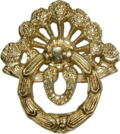 3-1/16" Victorian Style Ring Pull Brass