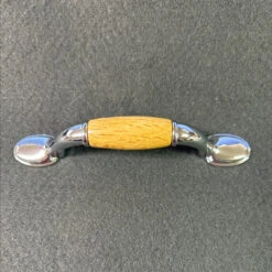 3" Spoon Foot Pull Chrome With Wood Insert