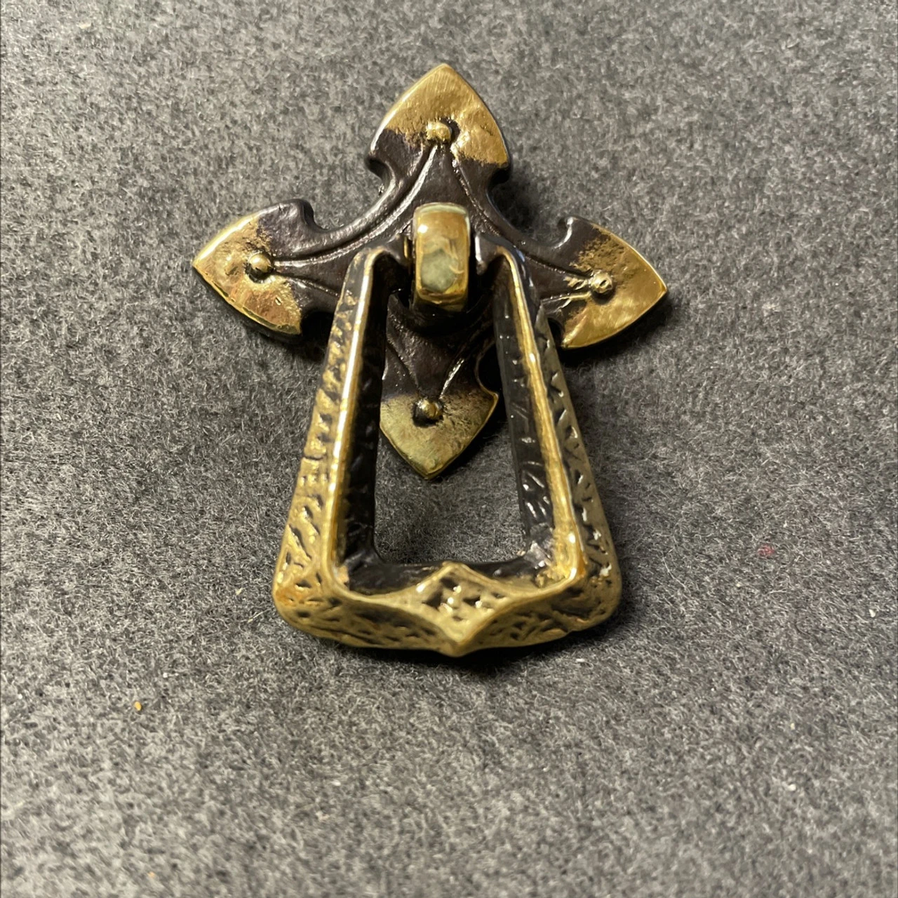 Solid Brass Antique Brass Finish Drop Pull 3 1/3" X 2" 3 Solid Brass Antique Brass Finish Drop Pull 3 1/3" X 2" - Image 3