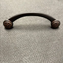 AS-IS 5" Sasha Curved Pull Black With Terra Cotta Wash