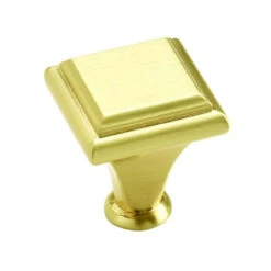 Amerock (25-Pack) 1" Square Manor Knob Sterling Brass