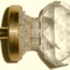 1-1/8" Faceted Acrylic Knob Brass