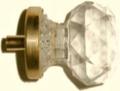 1-1/8" Faceted Acrylic Knob Brass