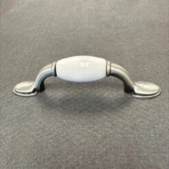 Liberty 3" Spoon Foot Pull Antique Pewter With White Ceramic Insert