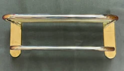 18" Towel Shelf With 1 Bar Polished Brass And Chrome