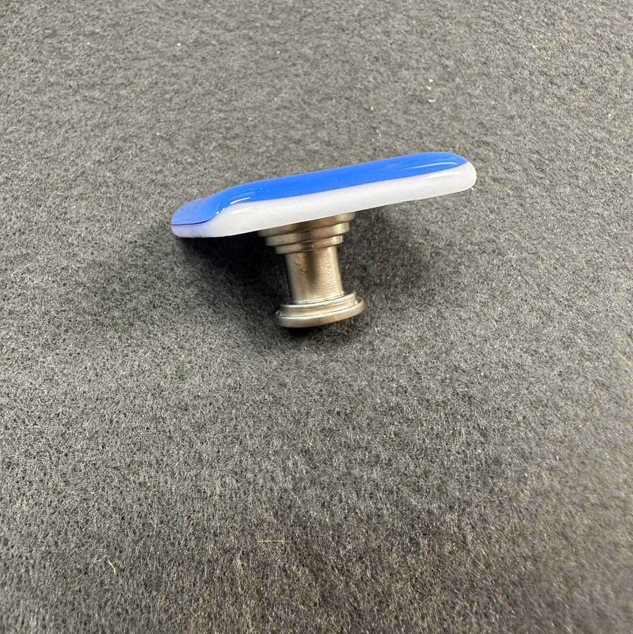 1-1/2" Handcrafted Glass Knob Light Blue With Satin Nickel 2 1-1/2" Handcrafted Glass Knob Light Blue With Satin Nickel - Image 2