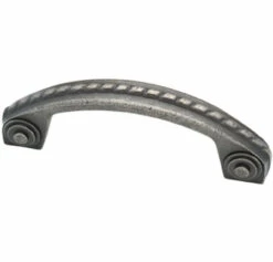 3" Braided Rope Pull Tumbled Pewter