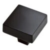 1-7/16" Square Soft Modern Knob Flat Black