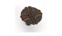 1-3/8" Lineage Knob Black With Terra Cotta