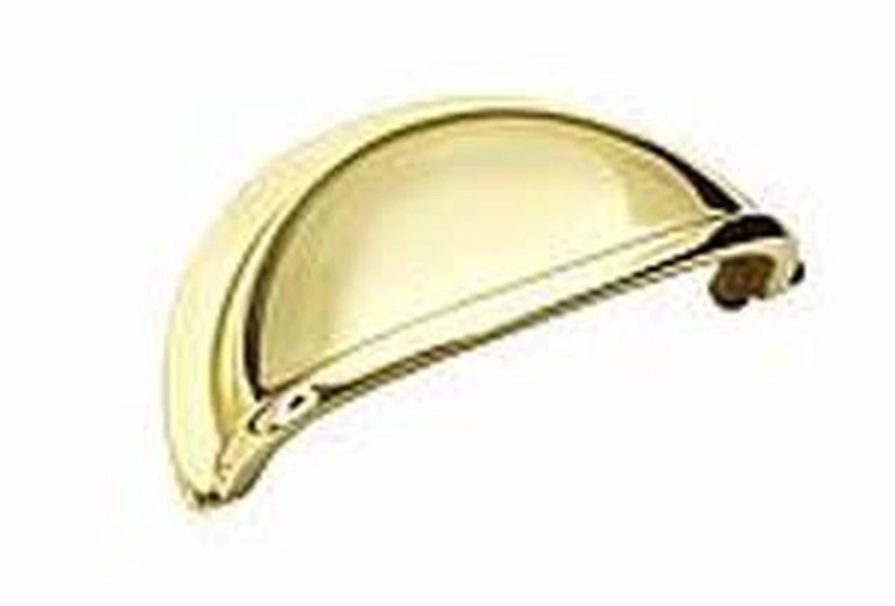 3" Avante Cup Pull Polished Lacquer Solid Brass 1 3" Avante Cup Pull Polished Lacquer Solid Brass
