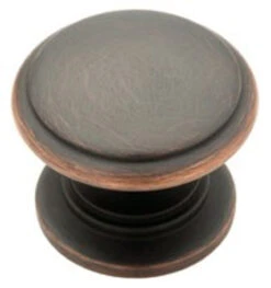 1-1/4" Contemporary Knob Bronze With Copper Highlights