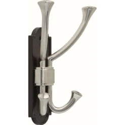 Liberty Classic Arched Oversized Double Coat Hook Cocoa Bronze And Satin Nickel