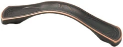3" Or 3-3/4" Dual Mount Vignette Design Pull Bronze With Copper Highlights
